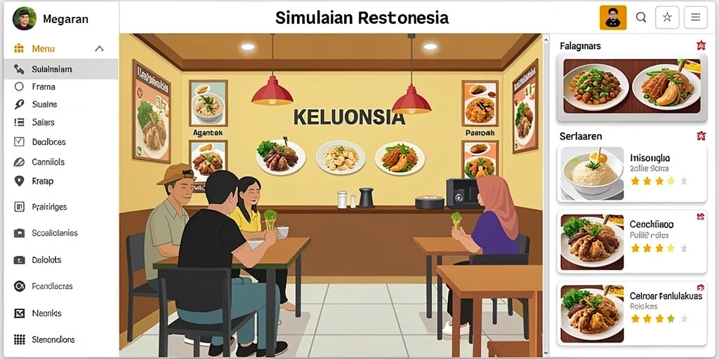 Tampilan menu utama yang menarik dan mudah digunakan.
