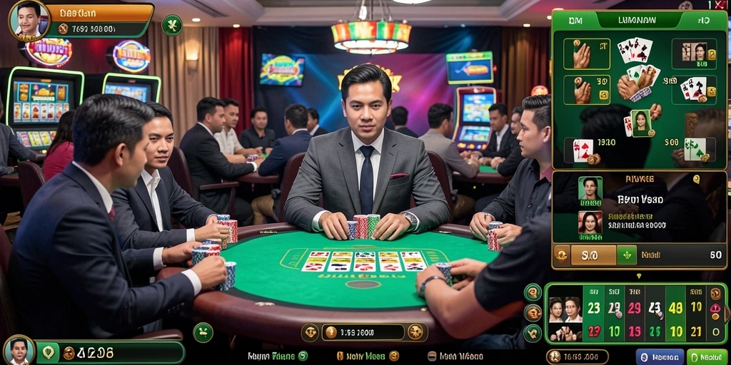 Screenshot menampilkan tampilan slot yang berwarna-warni.